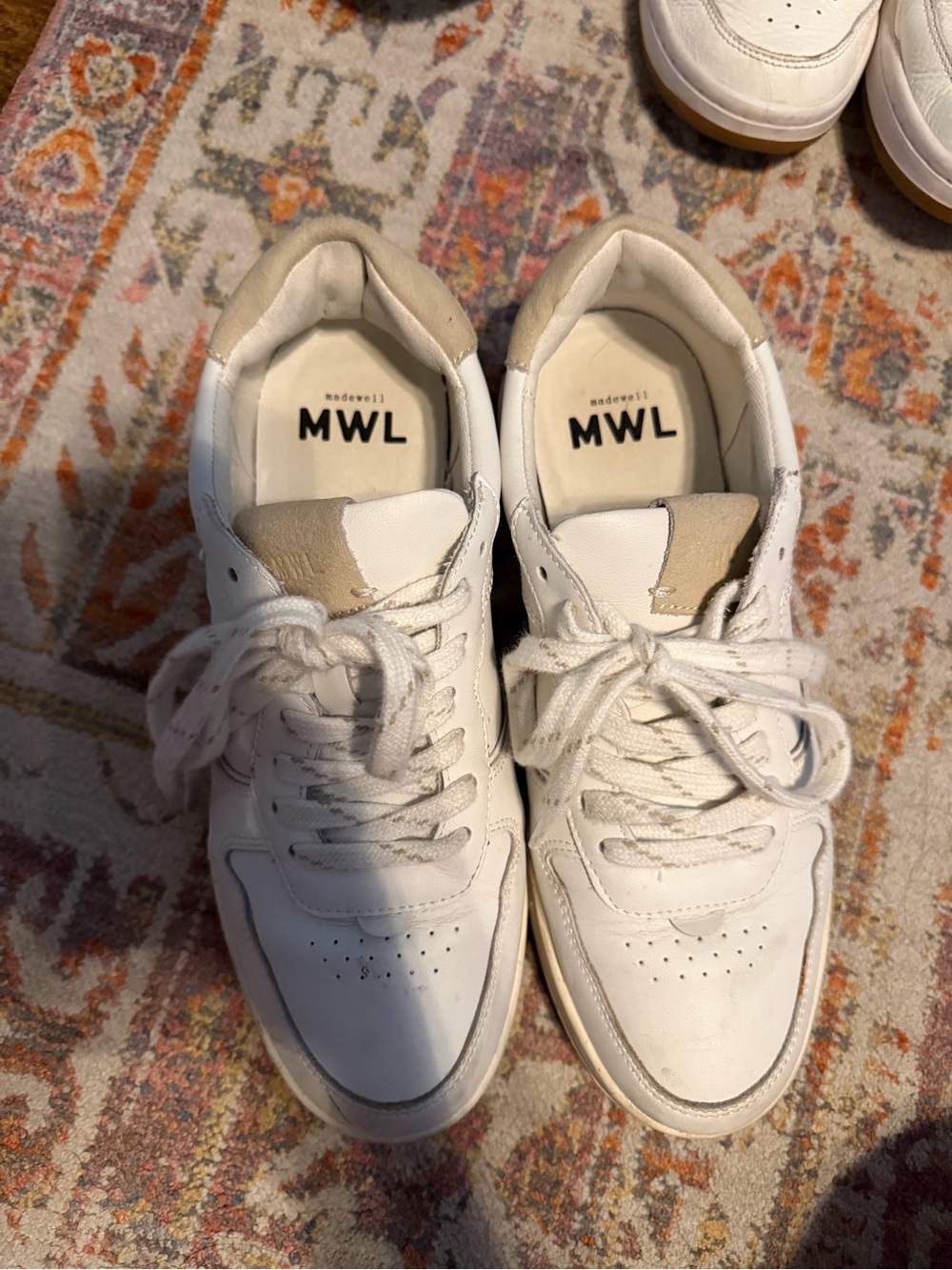 Madewell White court leather  Sneakers with Beige detail